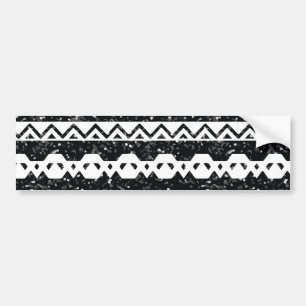 Adesivo Para Carro Formas Geométricas Tribais Aztec Pretas Glitter B