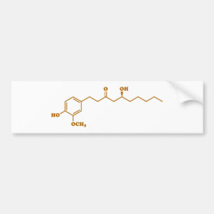 Adesivo Para Carro Fórmula química Ginger Gingerol Molecule