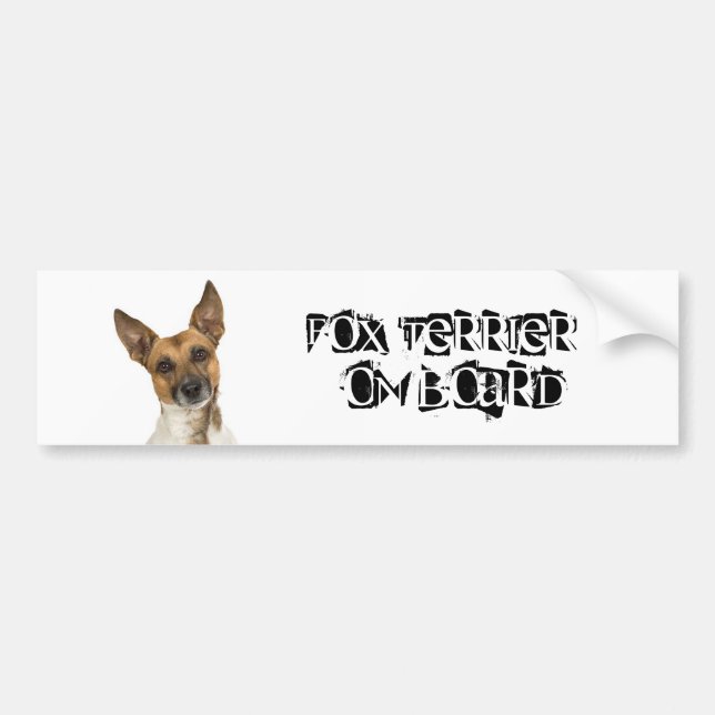 Adesivo Para Carro Fox Terrier a bordo (Frente)