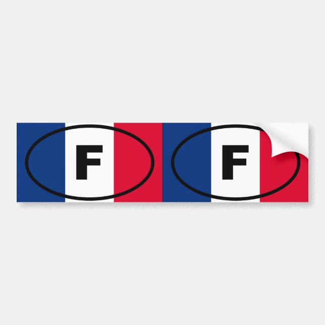 Adesivo Para Carro França - F - oval europeu (Frente)