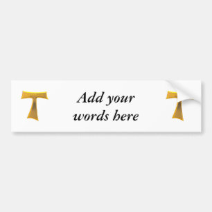 Adesivo Para Carro Franciscan Tau Cross Pax Et Bonum Dourado Metálico