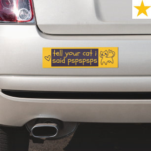 Adesivo Para Carro Frase Engraçada Gato Piada Pspsps Humor de Conduçã