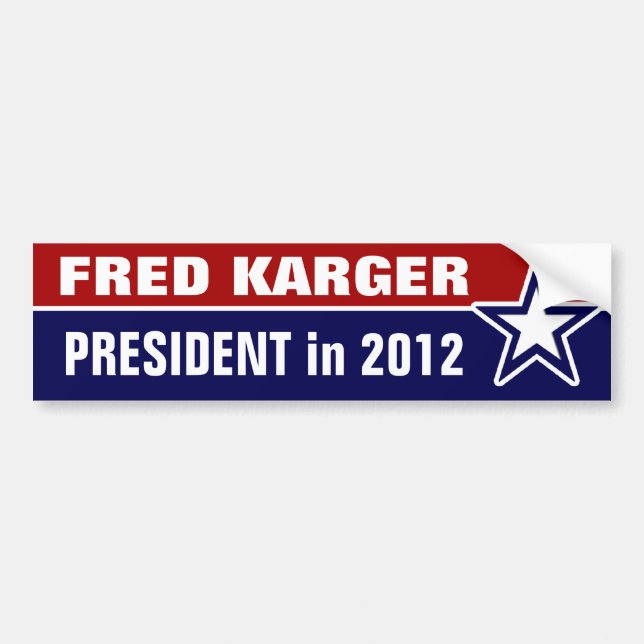 Adesivo Para Carro Fred Karger em 2012 (Frente)