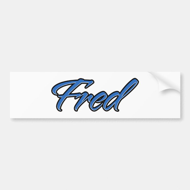 Adesivo Para Carro Fred Name Blue Aufkleber Sticker Autoaufkleber (Frente)
