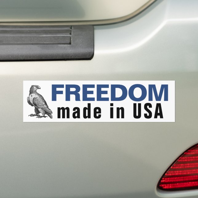 Adesivo Para Carro Freedom USA - Eagle Bumper Sticker (No carro)
