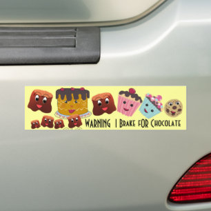 Adesivo Para Carro Freio de ADVERTÊNCIA de I PARA o chocolate Chibi 