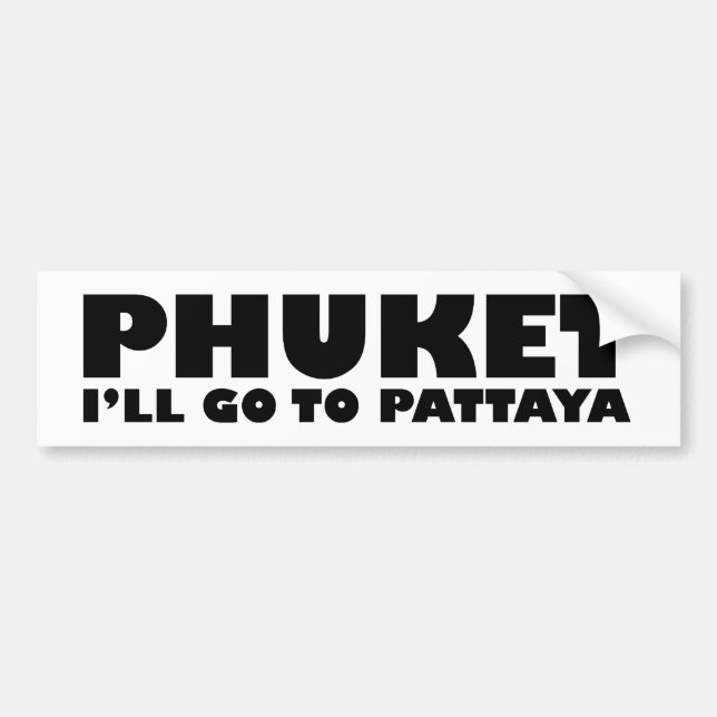 ADESIVO PARA CARRO FUKET, VOU A PATTAYA (Frente)