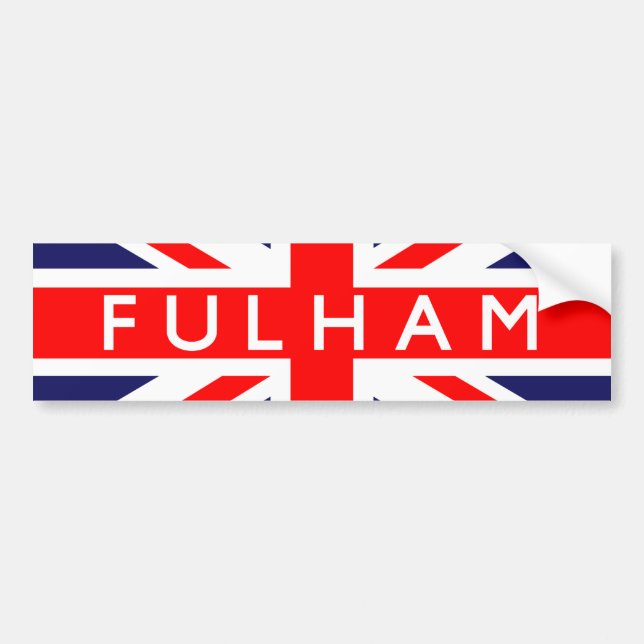 Adesivo Para Carro Fulham: Bandeira Britânica (Frente)