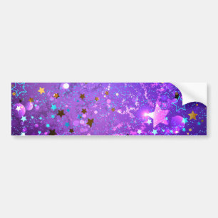 Adesivo Para Carro Fundo de folhas roxas com estrelas