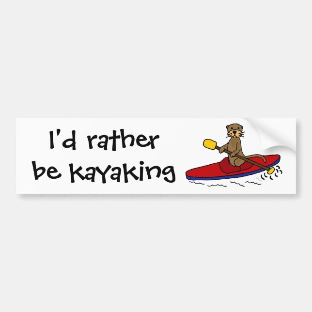 Adesivo Para Carro Funny Otter Kayaking (Frente)