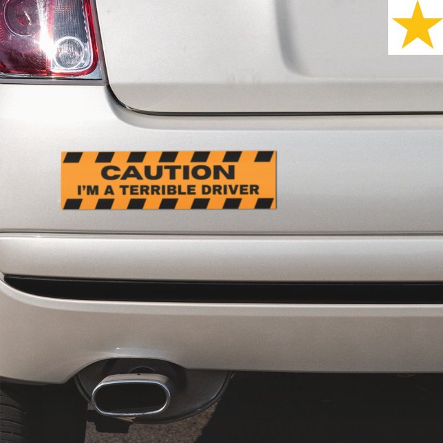 Adesivo Para Carro Funny Warning Caution Bad Driver Driving Humor  (Criador carregado)