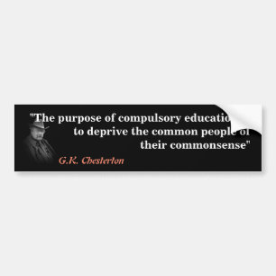 Adesivo Para Carro G.K. Citação de Chesterton sobre Educação Obri