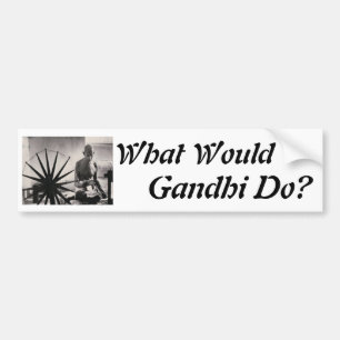 Adesivo Para Carro gandhi que tece, que, Gandhi faria?