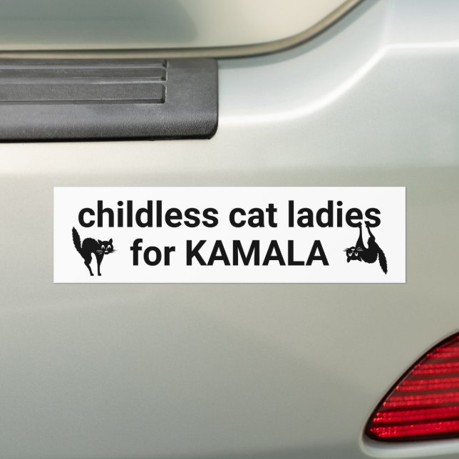 Adesivo Para Carro Garotas de gato infantis para Kamala preto engraça (No carro)