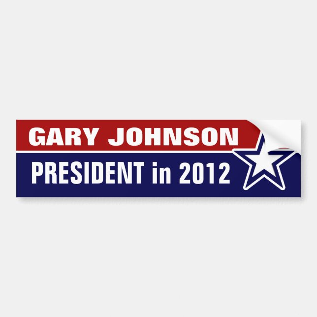Adesivo Para Carro Gary Johnson em 2012 (Frente)