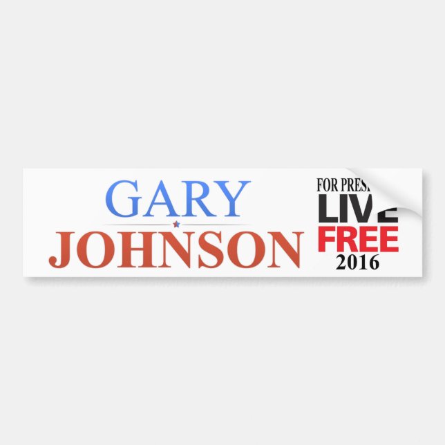 Adesivo Para Carro Gary Johnson para o presidente - 2016 - (Frente)