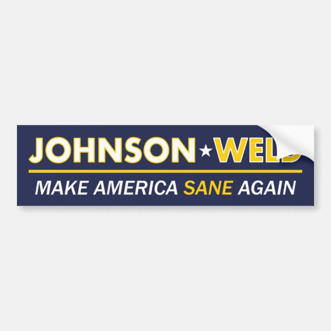 Adesivo Para Carro Gary Johnson / Weld Sane America Bumper Sticker (Frente)