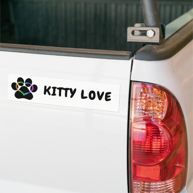 Adesivo Para Carro GATINHO AMOR preto (No caminhão)