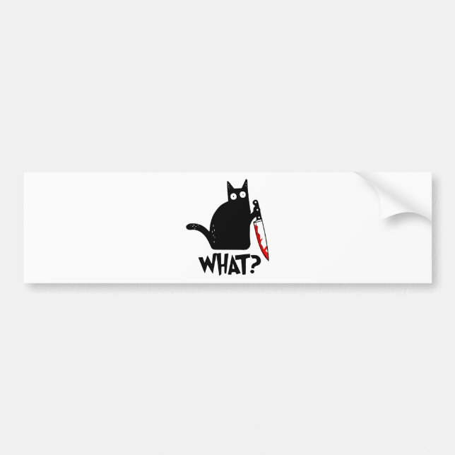Adesivo Para Carro Gato Assassino Com Faca (Frente)
