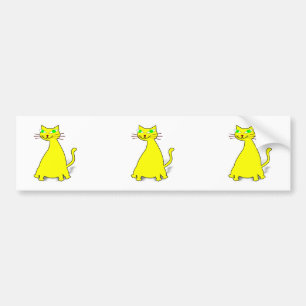 Adesivo Para Carro Gato de Gordura Amarelo