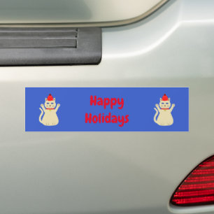 Adesivo Para Carro Gato de Natal Bonito Personalizado