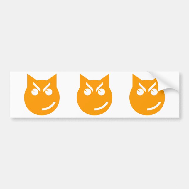 Adesivo Para Carro Gato Emoji Esmirante (Frente)