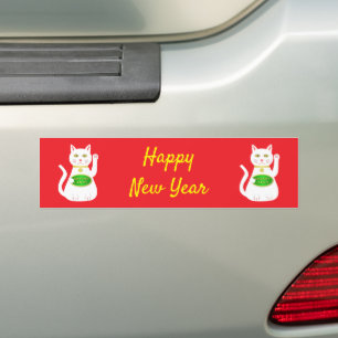 Adesivo Para Carro Gato Sortudo Oriental Ano Novo Chinês Personalizad