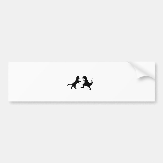 Adesivo Para Carro gato vs t-rex (Frente)