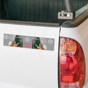 Adesivo Para Carro Gatos Árvore Ornamentada, Texto de Imagem, Persona