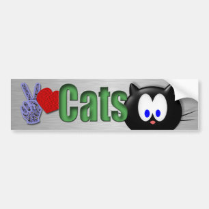 Adesivo Para Carro Gatos do amor da paz