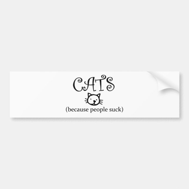 Adesivo Para Carro Gatos, porque pessoas são uma droga (Frente)