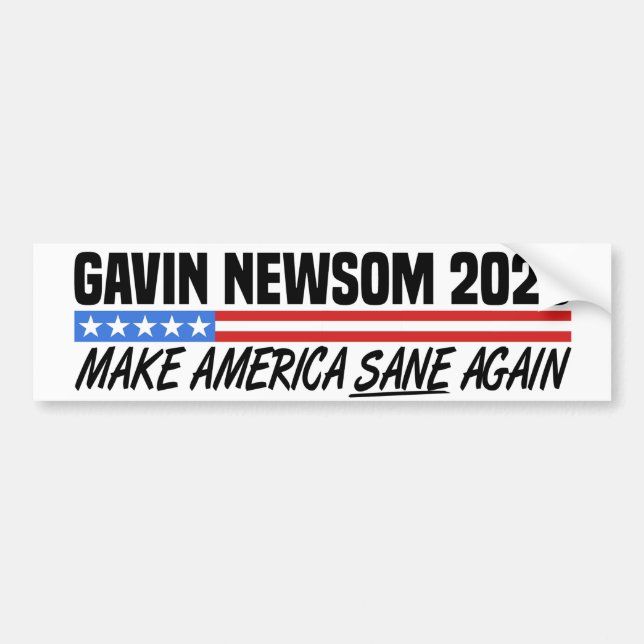Adesivo Para Carro Gavin Newsom Para Presidente 2028 (Frente)