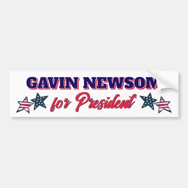 Adesivo Para Carro Gavin Newsom para Presidente Político (Frente)