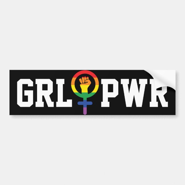 Adesivo Para Carro Gay Girl Power LGBTQIA (Frente)