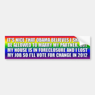 ADESIVO PARA CARRO GAY PARA ROMNEY
