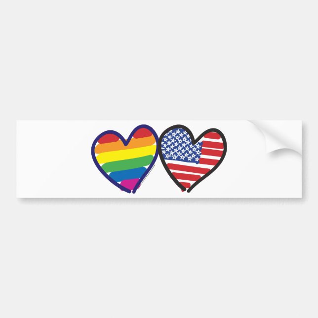 ADESIVO PARA CARRO GAY-PRIDE-HEART-AND-FLAG (Frente)