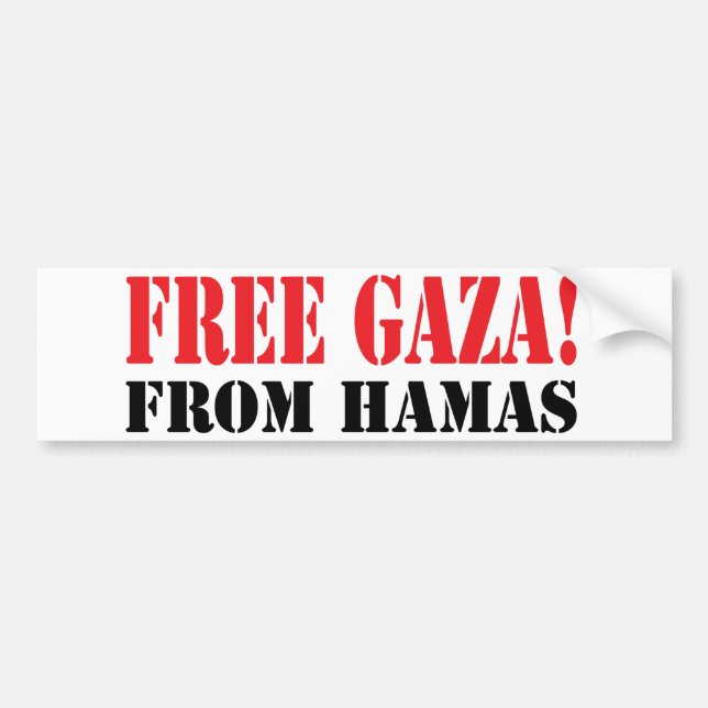 Adesivo Para Carro GAZA livre de HAMAS (Frente)