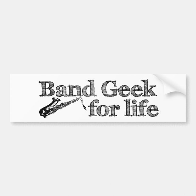 Adesivo Para Carro Geek de Banda Saxofone (Frente)
