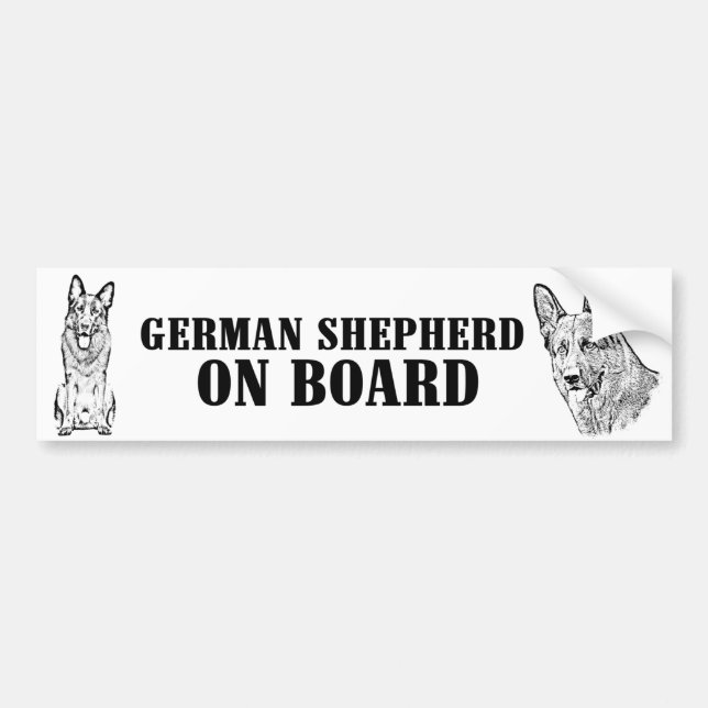 Adesivo Para Carro German shepherd a bordo (Frente)