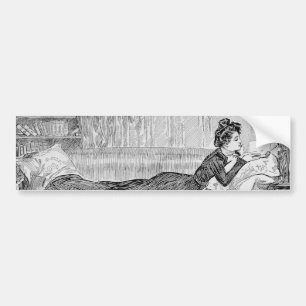 Adesivo Para Carro Gibson Girl lendo um livro