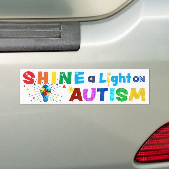 Adesivo Para Carro GIRAR uma Luz no AUTISM (No carro)