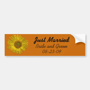 Adesivo Para Carro Girassol amarelo no casamento alaranjado do recem