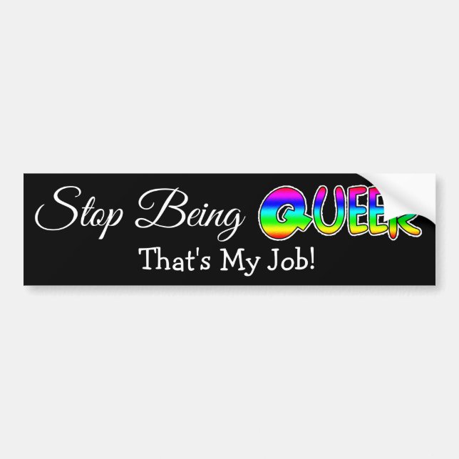 Adesivo Para Carro Gire LGBT Humor Rainbow Bumper Sticker (Frente)