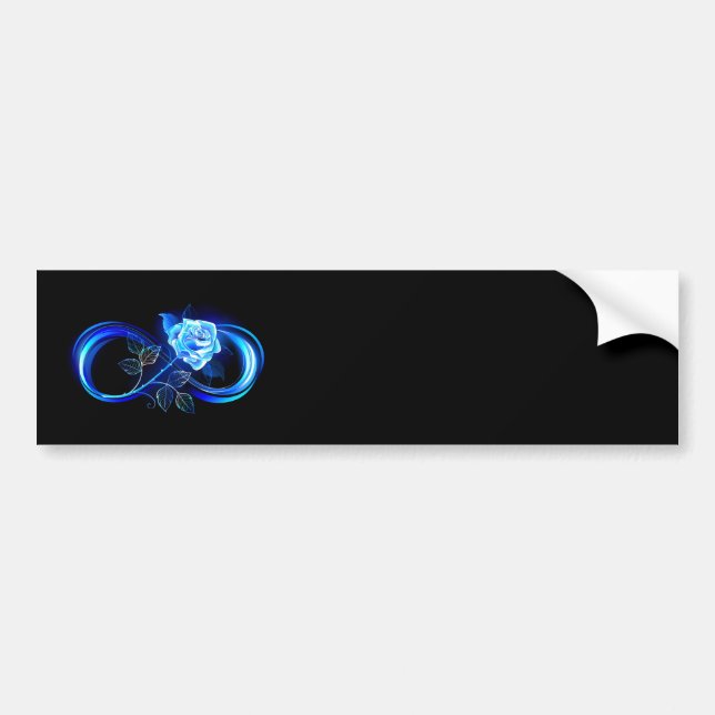 Adesivo Para Carro Glowing infinity with blue rose (Frente)