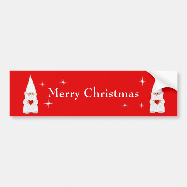 Adesivo Para Carro Gnomos de Natal no Red Bumper Sticker (Frente)