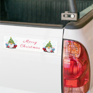 Adesivo Para Carro Gnomos Vestidos de Natal com presentes