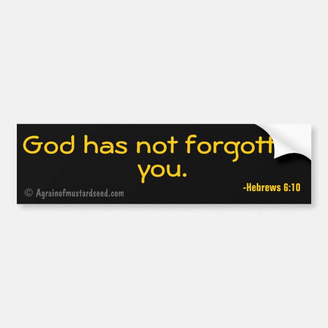 Adesivo Para Carro God has not forgotten you Christian Quotes (Frente)