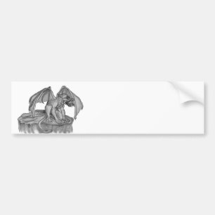 Adesivo Para Carro GOLEM - Gargoyle Design preto-e-branco