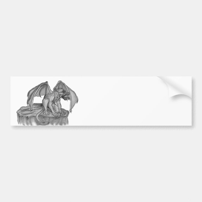 Adesivo Para Carro GOLEM - Gargoyle Design preto-e-branco (Frente)