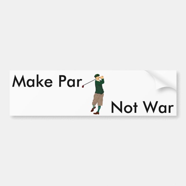 Adesivo Para Carro Golf Bumpersticker - Faça Par. Não Guerra (Frente)